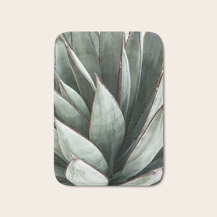 Cactus Leaves // Green Southwest Home Decor Vibes Desert Hombre Plant Photograph Bath Mat Gallery Image 1