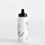 Monochrome aerial skiers illustration Water Bottle Gallery Image 2