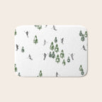 Monochrome aerial skiers illustration Bath Mat Gallery Image 1