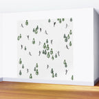 Monochrome aerial skiers illustration Wall Mural Gallery Image 2