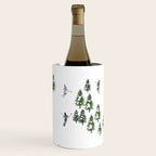 Monochrome aerial skiers illustration Wine Chiller Gallery Image 1