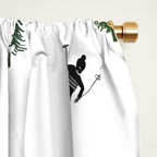 Monochrome aerial skiers illustration Window Curtain Gallery Image 2