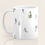 Monochrome aerial skiers illustration Coffee Mug Gallery Image 3