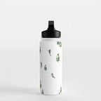 Monochrome aerial skiers illustration Water Bottle Gallery Image 3