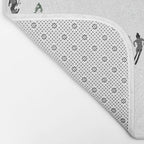 Monochrome aerial skiers illustration Bath Mat Gallery Image 2