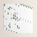Monochrome aerial skiers illustration Wrapping Paper Gallery Image 3