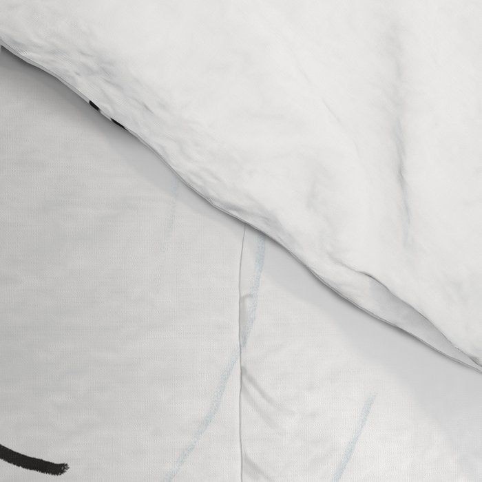 Monochrome aerial skiers illustration Comforter Gallery Image 4