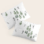 Monochrome aerial skiers illustration Pillow Sham Gallery Image 3