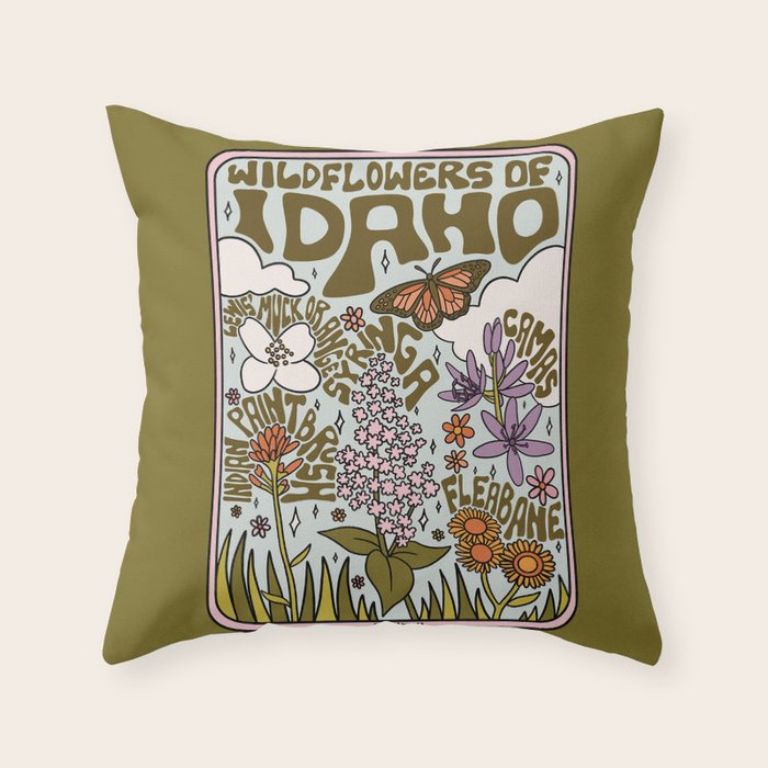 Idaho Wildflowers Throw Pillow Gallery Image 6