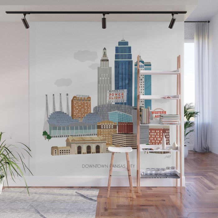 Kansas City Skyline Wall Mural Gallery Image 1