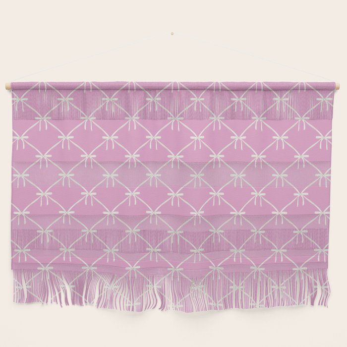 Bows & Ribbons Pattern LIII Y2K Fuchsia Pink Wall Hanging Gallery Image 1