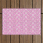 Bows & Ribbons Pattern LIII Y2K Fuchsia Pink Outdoor Rug Gallery Image 1