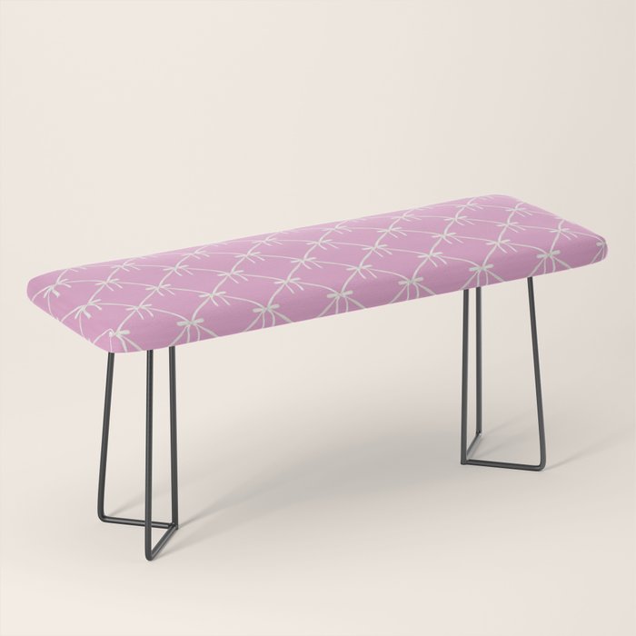 Bows & Ribbons Pattern LIII Y2K Fuchsia Pink Bench Gallery Image 1