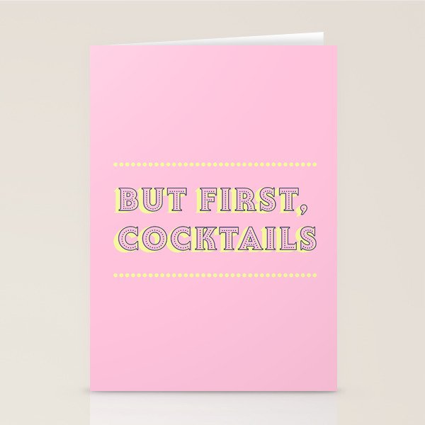 Pastel Pink Party Cocktails Stationery Card Gallery Image 2