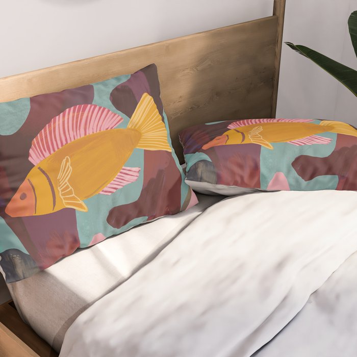 Coral and Fish Pillow Sham Gallery Image 2