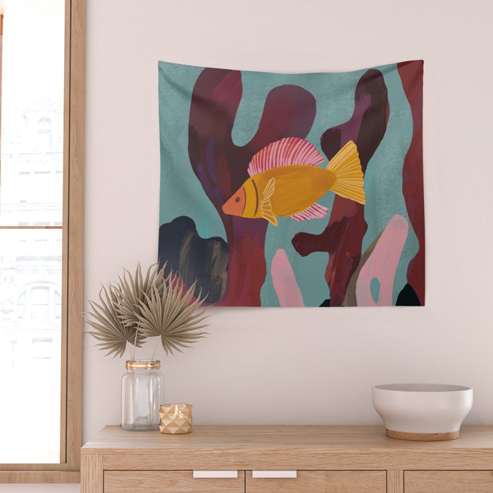 Coral and Fish Wall Tapestry Gallery Image 2