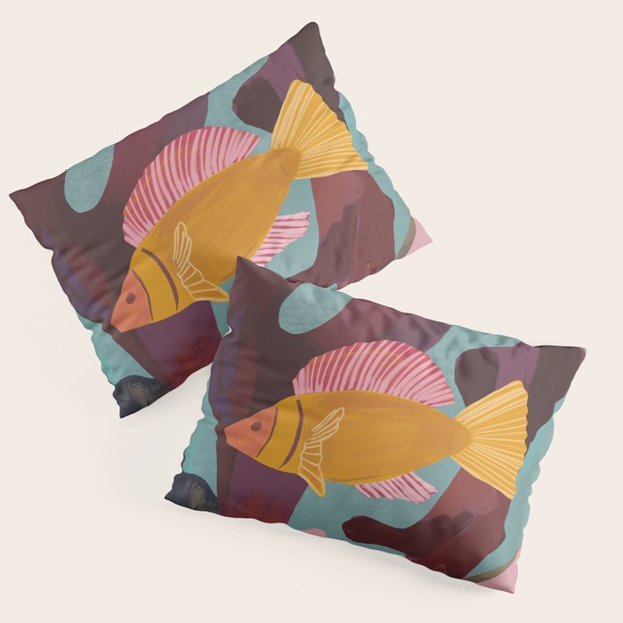 Coral and Fish Pillow Sham Gallery Image 1