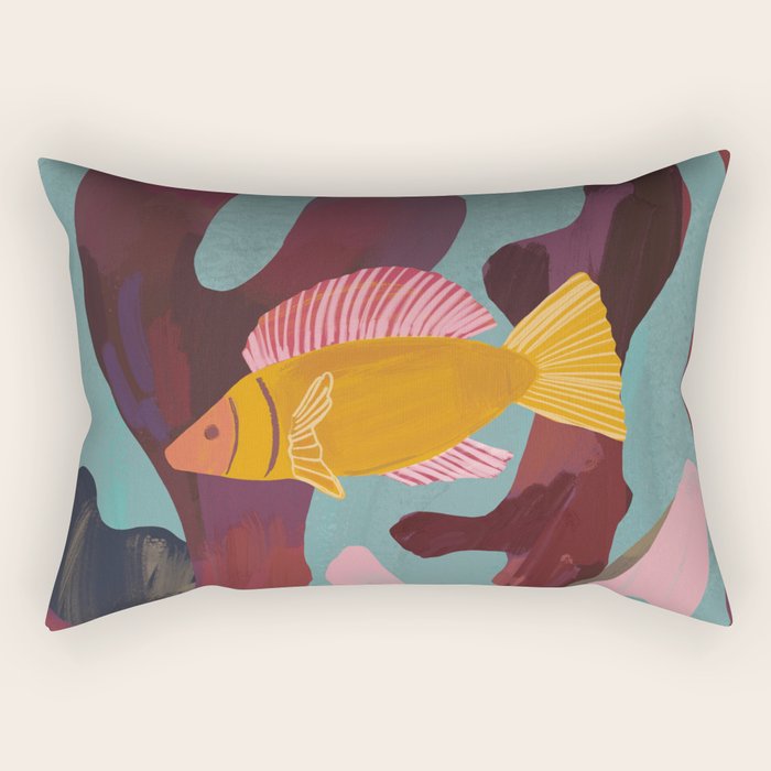 Coral and Fish Rectangular Pillow Gallery Image 1