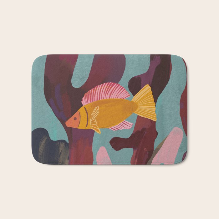 Coral and Fish Bath Mat Gallery Image 1