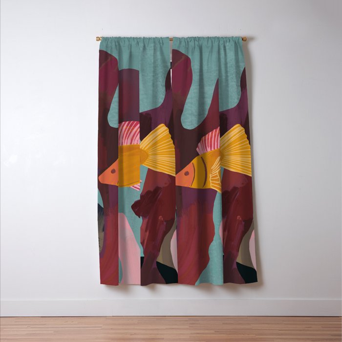 Coral and Fish Window Curtain Gallery Image 3