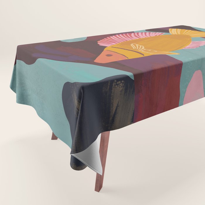 Coral and Fish Tablecloth Gallery Image 1