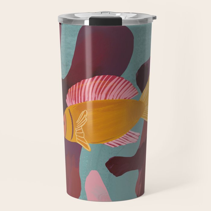 Coral and Fish Travel Mug Gallery Image 1
