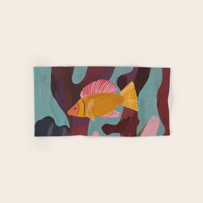 Coral and Fish Bath Towel Gallery Image 1
