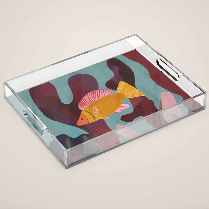 Coral and Fish Acrylic Tray Gallery Image 1