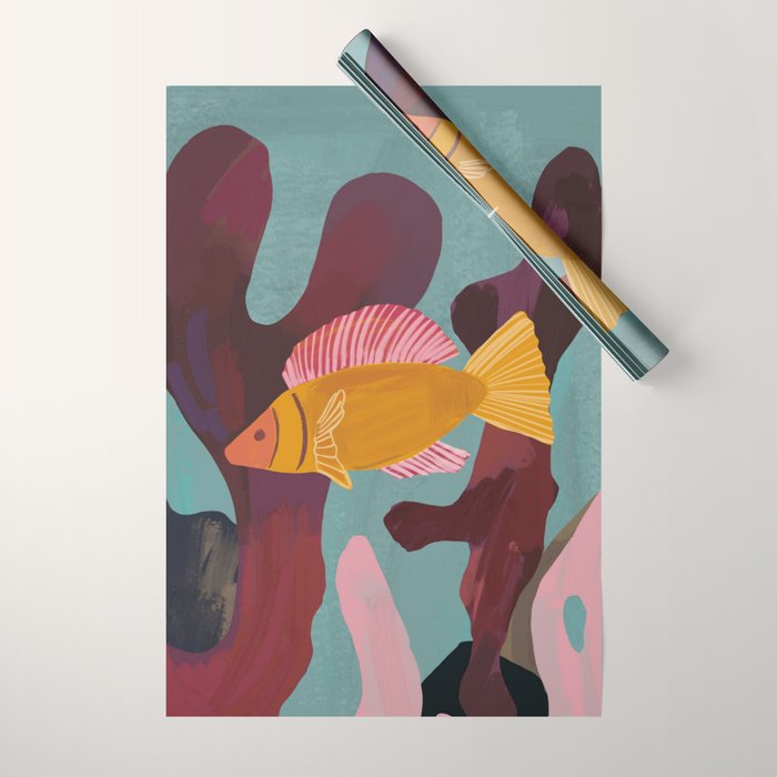 Coral and Fish Wrapping Paper Gallery Image 1