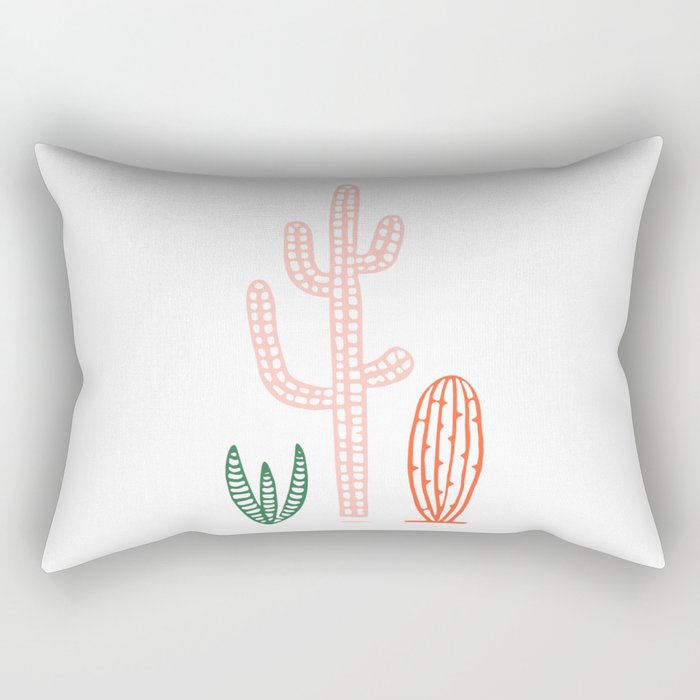 Hand drawn cactus plant art Rectangular Pillow Gallery Image 1
