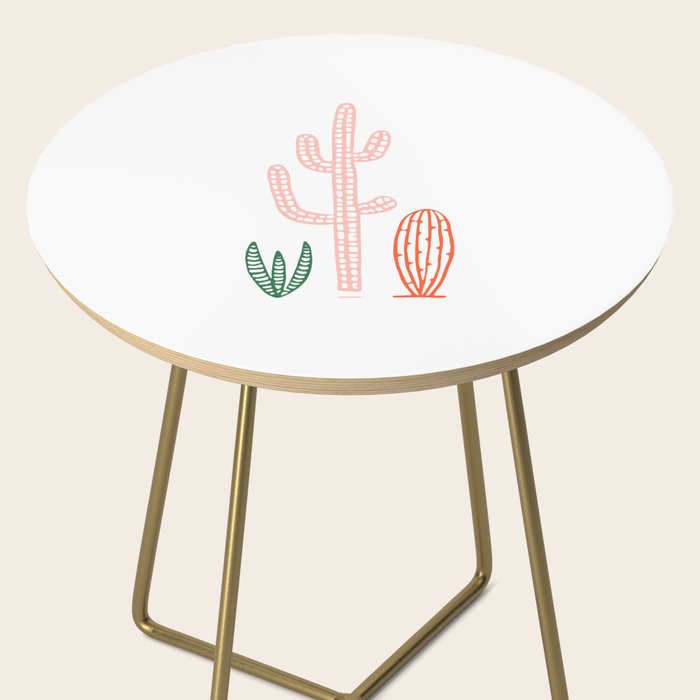 Hand drawn cactus plant art Side Table Gallery Image 2