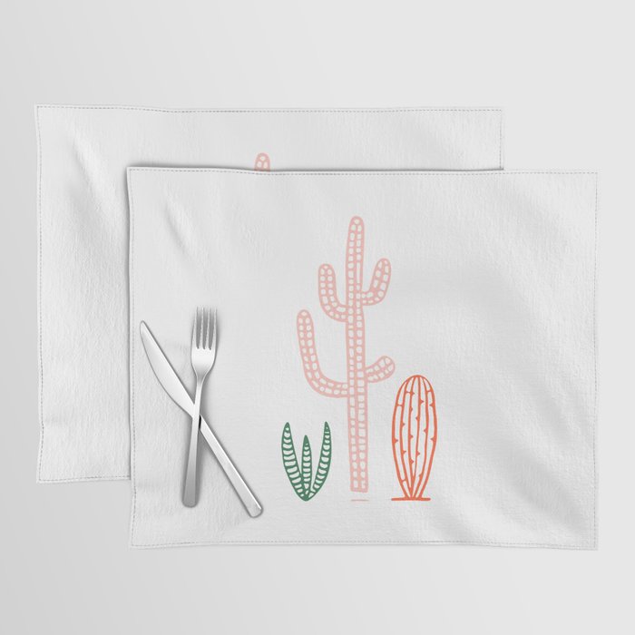 Hand drawn cactus plant art Placemat Gallery Image 1