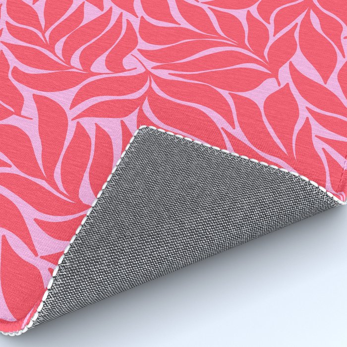 Hot Pink Tropical Palm Leaves Rug Gallery Image 4