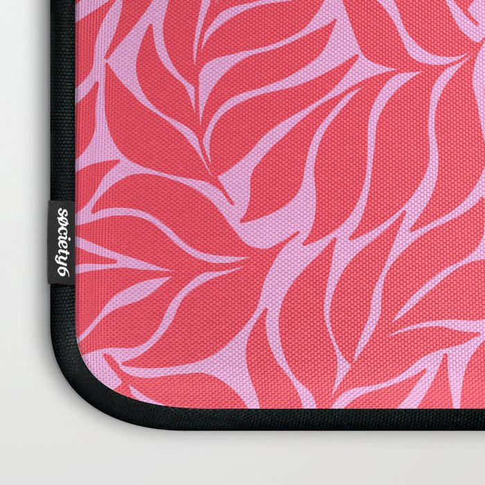 Hot Pink Tropical Palm Leaves Laptop Sleeve Gallery Image 3