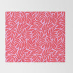 Hot Pink Tropical Palm Leaves Throw Blanket Gallery Image 2