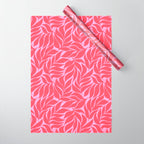 Hot Pink Tropical Palm Leaves Wrapping Paper Gallery Image 1