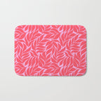 Hot Pink Tropical Palm Leaves Bath Mat Gallery Image 1
