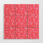 Hot Pink Tropical Palm Leaves Wood Wall Art Gallery Image 1