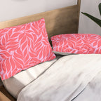 Hot Pink Tropical Palm Leaves Pillow Sham Gallery Image 2