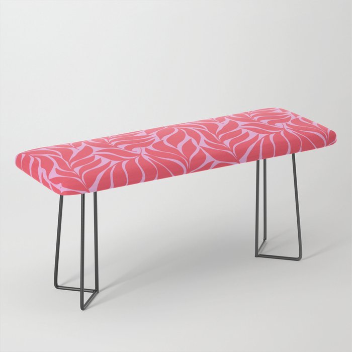 Hot Pink Tropical Palm Leaves Bench Gallery Image 1