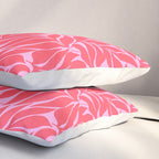 Hot Pink Tropical Palm Leaves Pillow Sham Gallery Image 3