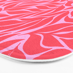 Hot Pink Tropical Palm Leaves Bath Mat Gallery Image 3