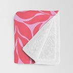Hot Pink Tropical Palm Leaves Throw Blanket Gallery Image 3