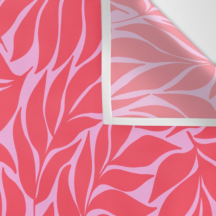 Hot Pink Tropical Palm Leaves Wall Tapestry Gallery Image 3
