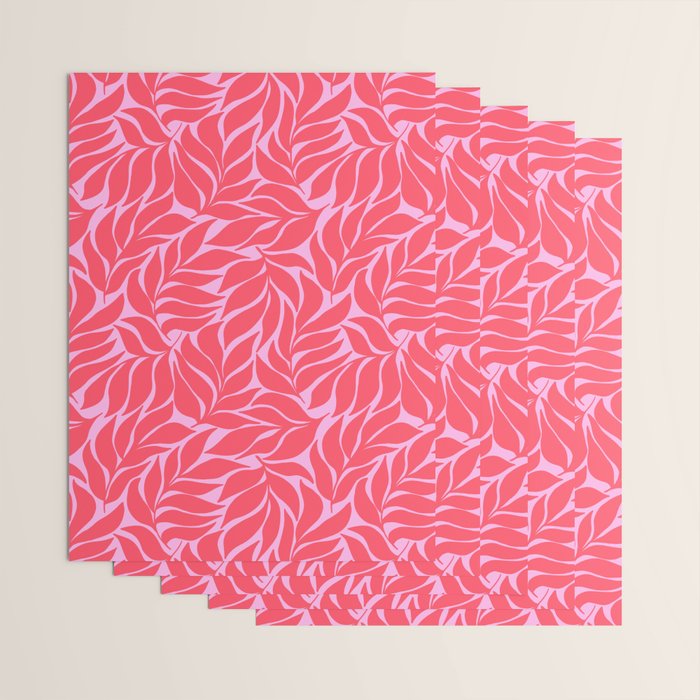 Hot Pink Tropical Palm Leaves Wrapping Paper Gallery Image 3