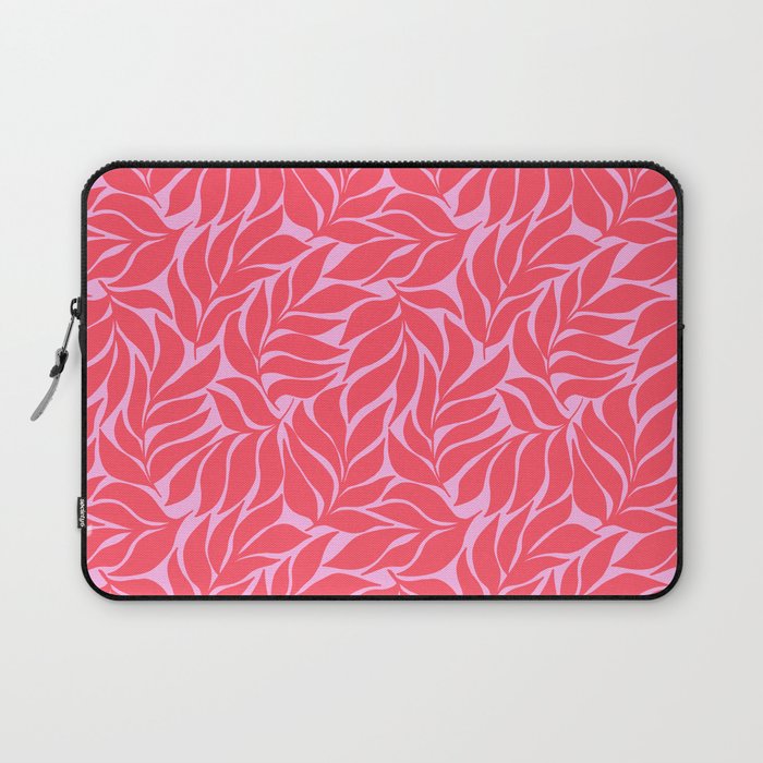 Hot Pink Tropical Palm Leaves Laptop Sleeve Gallery Image 1