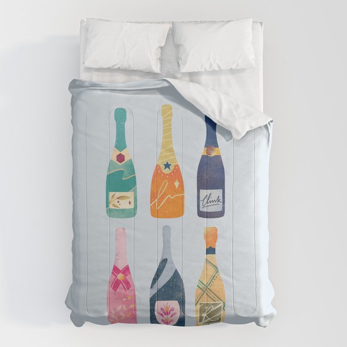 Champagne Bottles - Blue Ver. Comforter Gallery Image 6