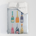 Champagne Bottles - Blue Ver. Duvet Cover Gallery Image 6