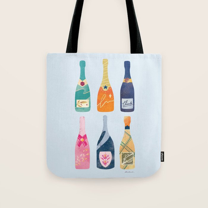 Champagne Bottles - Blue Ver. Tote Bag Gallery Image 1