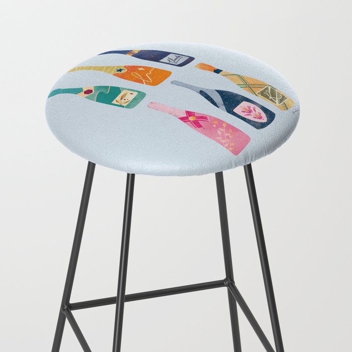 Champagne Bottles - Blue Ver. Stool Gallery Image 2